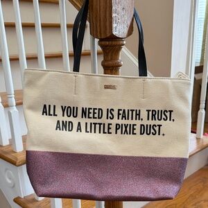 Pixie Dust Canvas Tote Bag - Cream and Purple